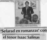 'Sefarad en romanzas' con el tenor Isaac Salinas